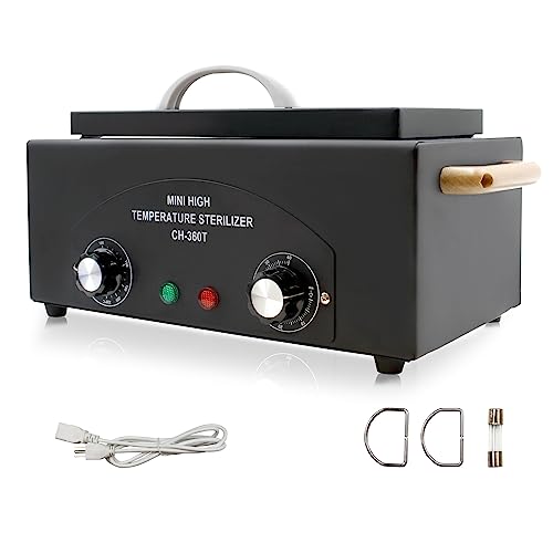 Vevitts High Temperature Metal Tool Cleaning Box, 110V 300W 1.5L with Timer Manicure Pedicure SPA Salon Barber Equipment for Sundry Beauty Hair Nail Metal Tools with Handle