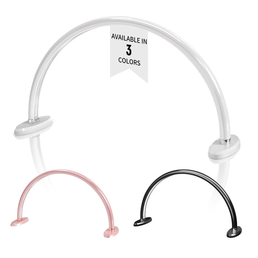 welltell Desk Half Moon Nail Light for Personal Daily Use, Stepless Dimming Half Moon Lamp, 3 Color Temperature Nail Desk Lamp, Manicure Light for Table 16.3" Lx4.7 Wx8.9 H (White)