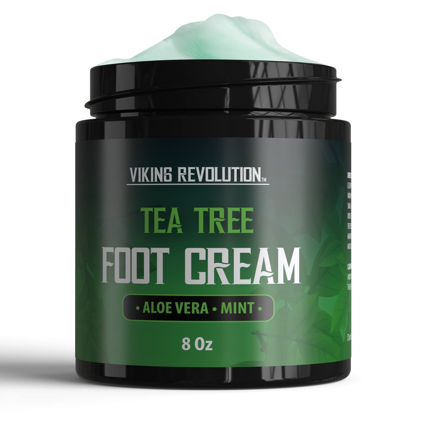 Viking Revolution Tea Tree Foot Cream for Dry Cracked Heels - Foot Cream for Dry Cracked Feet Foot Balm for Dry Cracked Feet - Foot Cream for Dry Feet Foot Repair Cream with Aloe Vera and Mint (8oz)