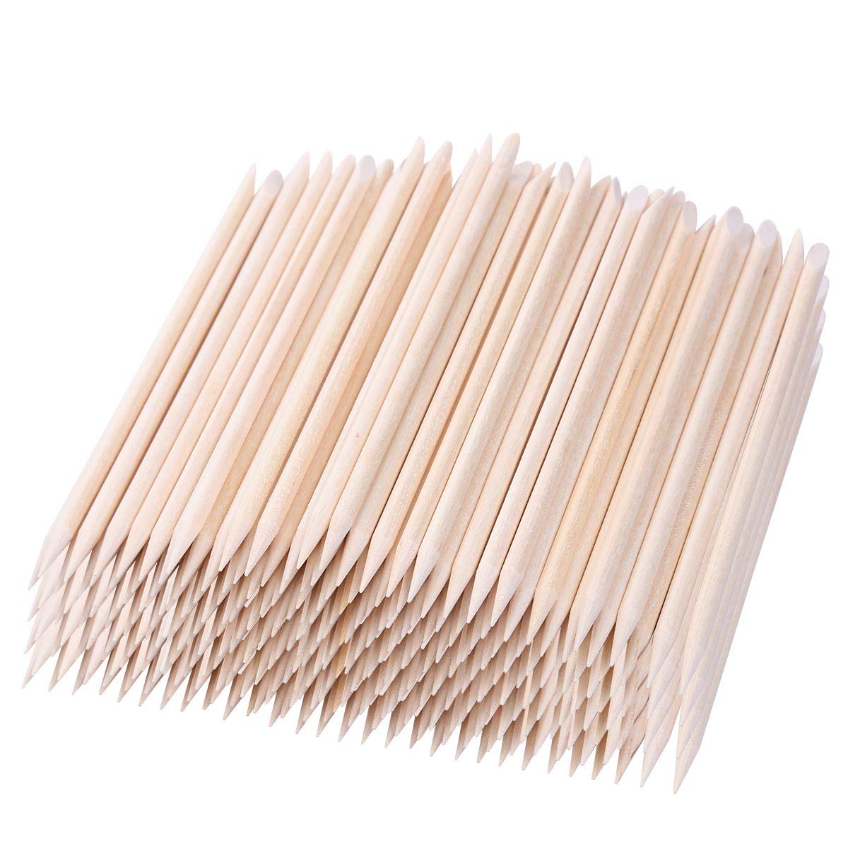 1000 Pcs Orange Wood Sticks 4.5 Inch Cuticle Pusher Wooden Cuticle Remover with Double Sided for Manicures and Pedicures Nail Tools