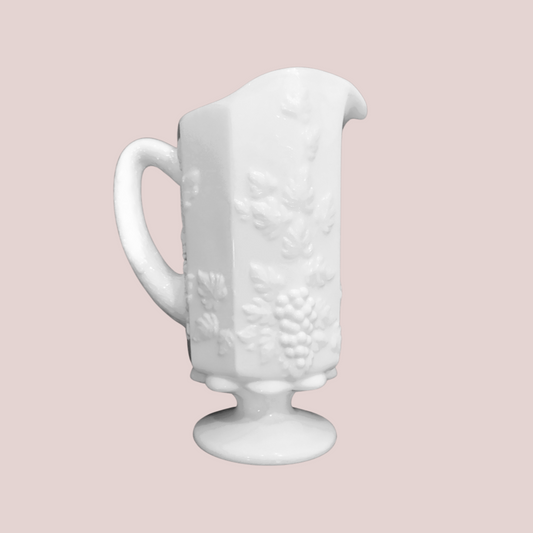 Westmoreland Grape Paneled Milk Glass Pitcher