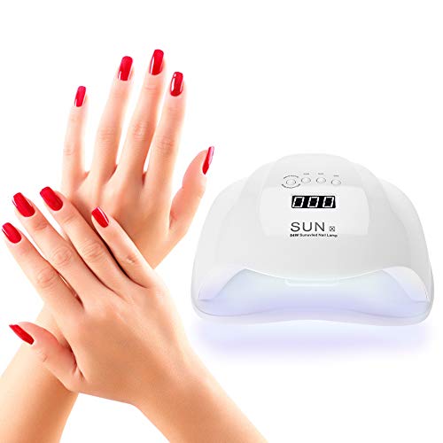 UV LED Nail Lamp, 54W Nail Dryer LED UV Nail Builder Gel Drying Machine Nail Polish Curing Light Dual Light Source LEDs Manicure Tool(01)