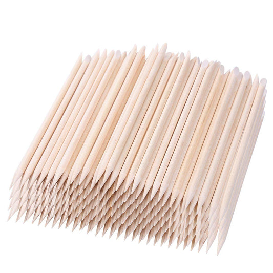 1000 Pcs Orange Wood Sticks 4.5 Inch Cuticle Pusher Wooden Cuticle Remover with Double Sided for Manicures and Pedicures Nail Tools