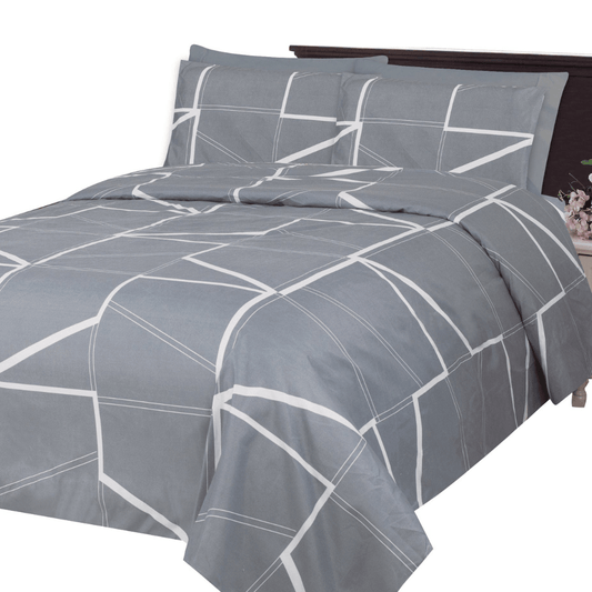 Ultra Soft Silky Zipper Rich Printed Rayon from Bamboo All Season 3 Pieces Duvet Cover Set with 2 Pillowcases, Modern Fantasy Geometric Pattern