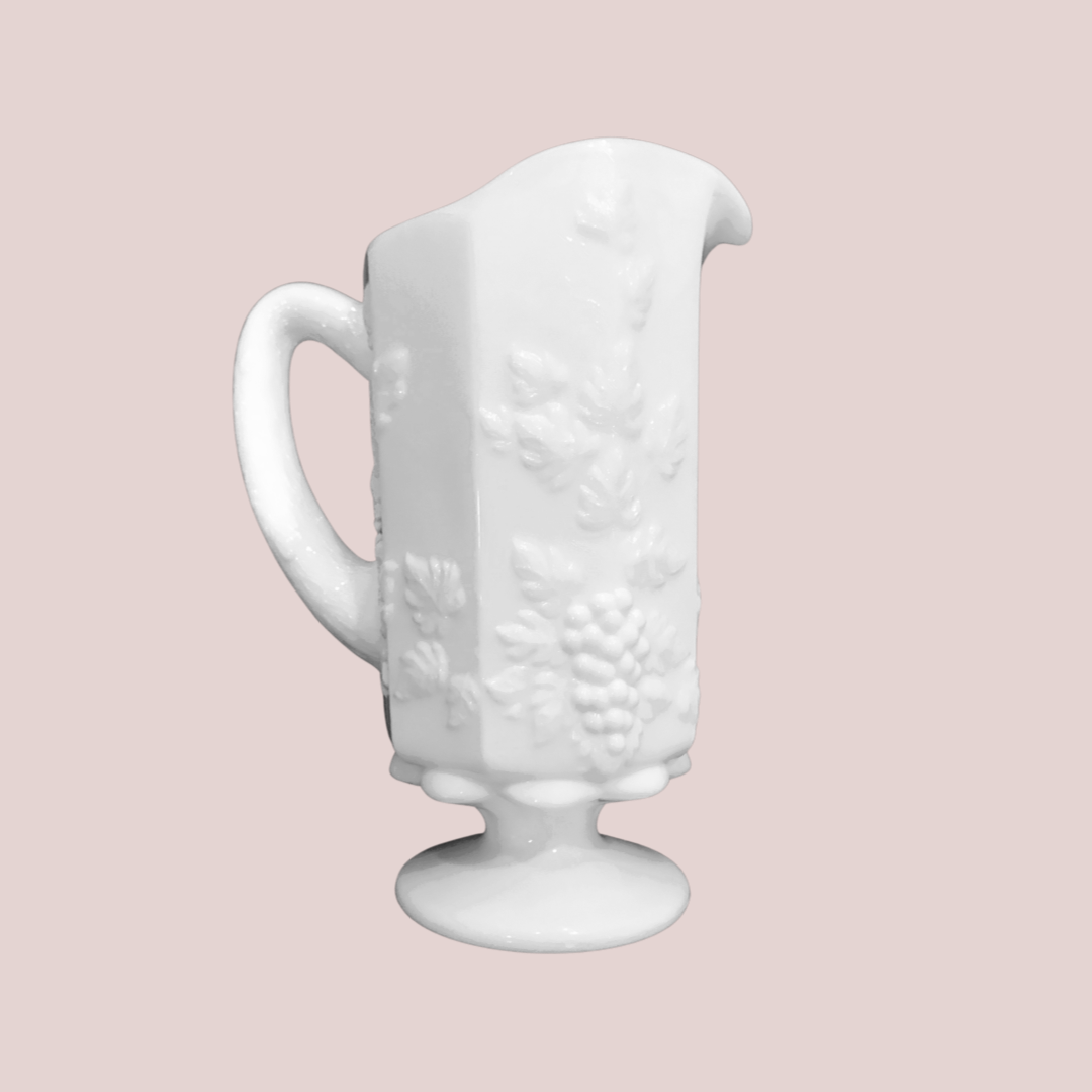 Westmoreland Grape Paneled Milk Glass Pitcher
